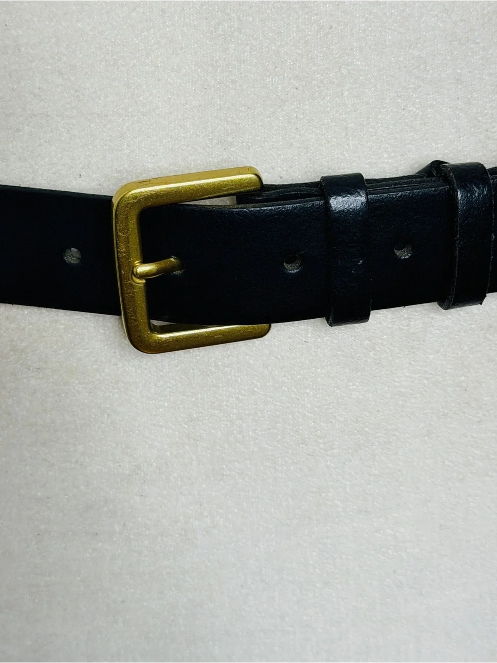 Vintage J.Crew Black Italian Leather Belt Made in USA - Picture 3 of 6
